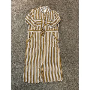 Lush Striped Button Down Dress - Medium